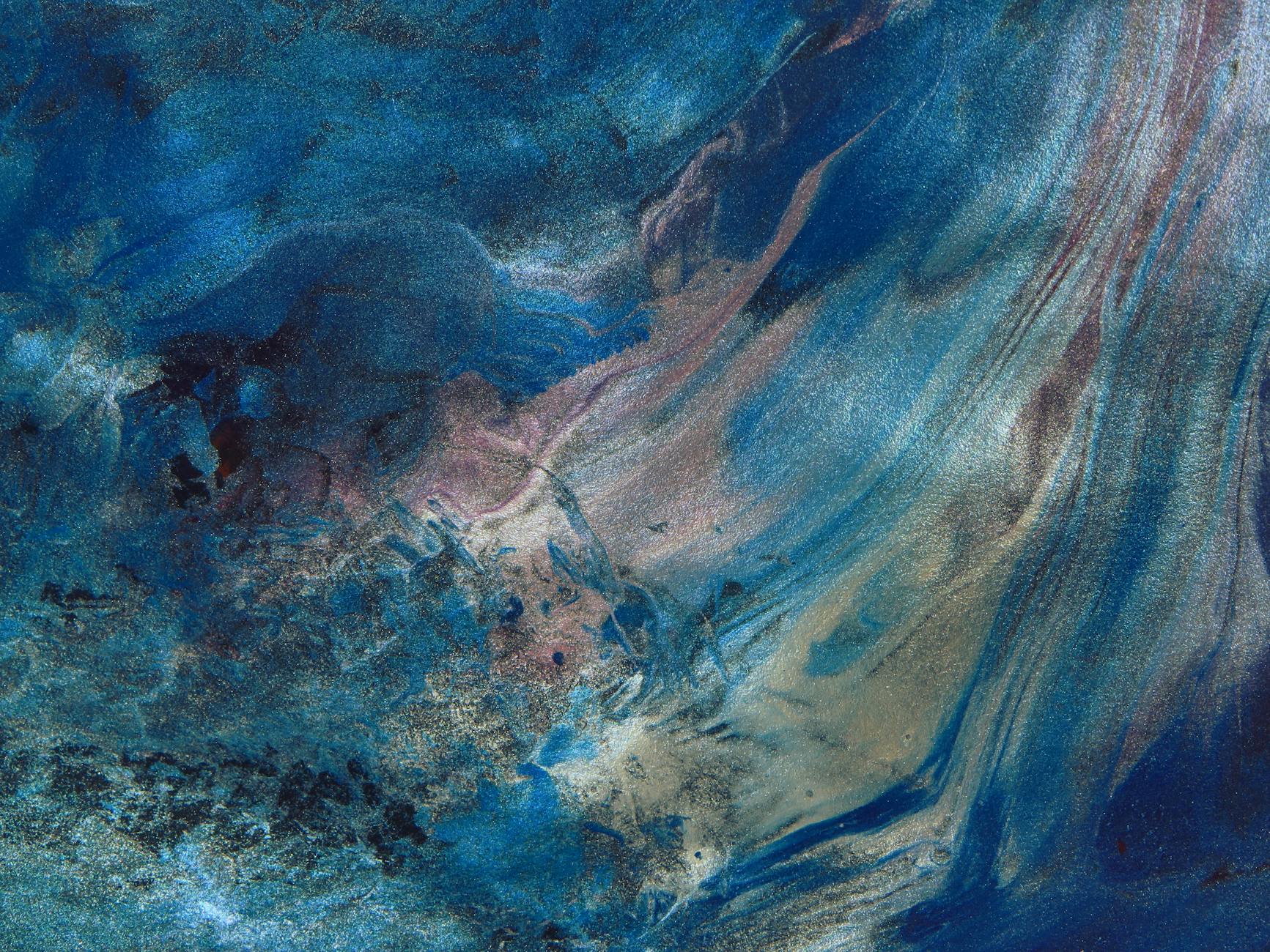 blue and gray abstract painting